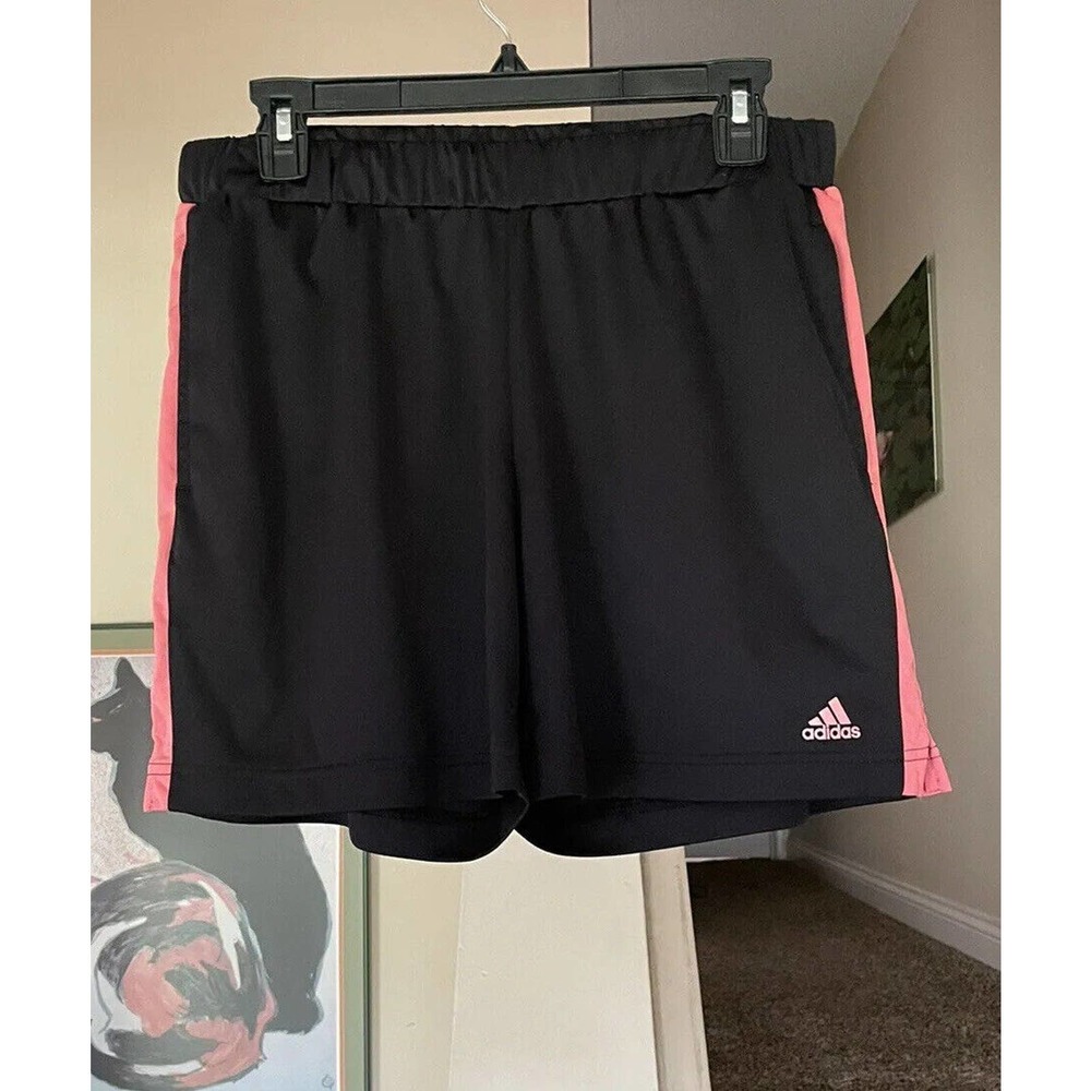 Adidas ClimaLite Women’s Medium Black Coral Soccer Basketball Shorts Stretch